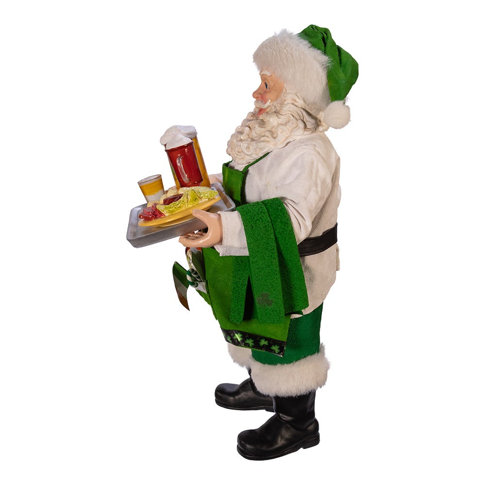 Kurt Adler 10.5-Inch Fabriché™ Musical Irish Chef Santa